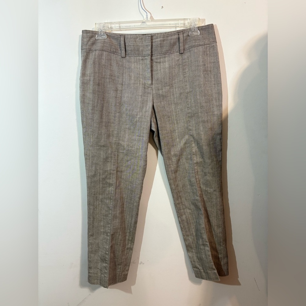 Ann Taylor Lindsay Women’s Trouser in brown herringbone, size 12‎ inseam 28 1/2
